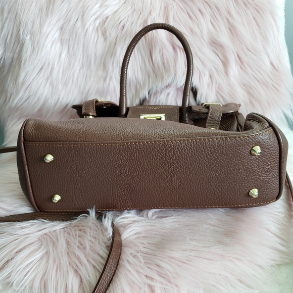 Victor & Hugo Paris Brown Leather Satchel With Crossbody Strap - Picture 5 of 8